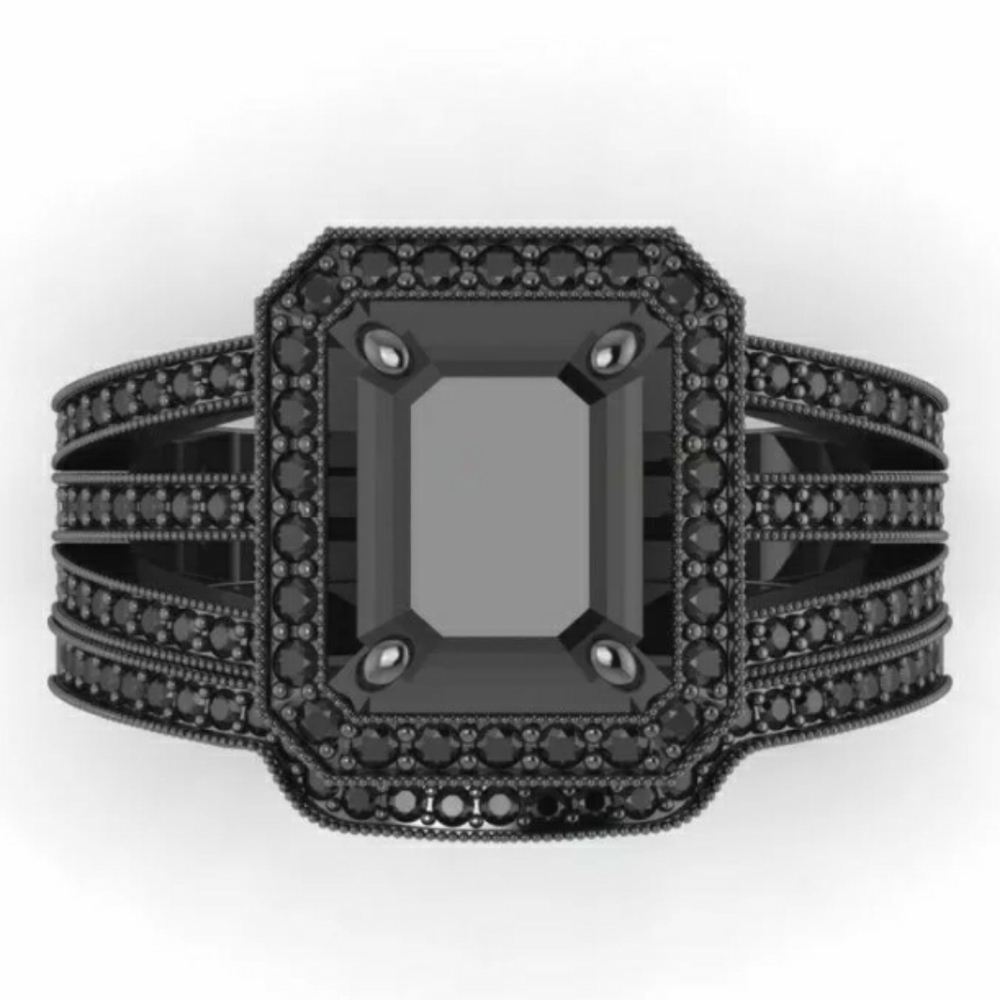 New Black Saphire Ring - Picture 2 of 6